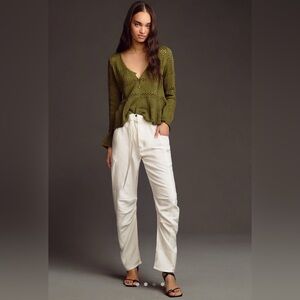 Anthropologie Pilcro Pointelle Babydoll Sweater